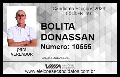 Candidato BOLITA DONASSAN 2024 - COLÍDER - Eleições