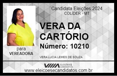 Candidato VERA DO CARTÓRIO 2024 - COLÍDER - Eleições