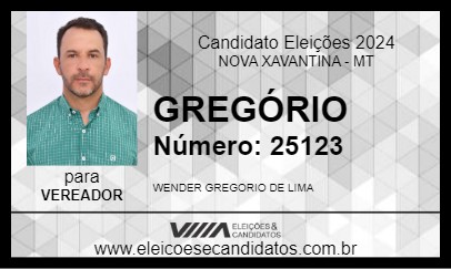 Candidato GREGÓRIO 2024 - NOVA XAVANTINA - Eleições