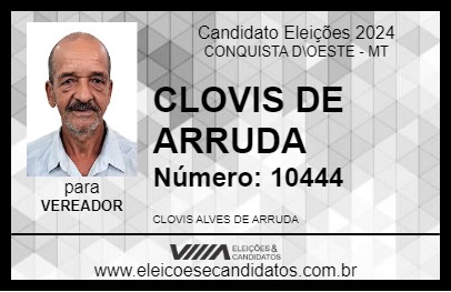 Candidato CLOVIS DE ARRUDA 2024 - CONQUISTA D\OESTE - Eleições