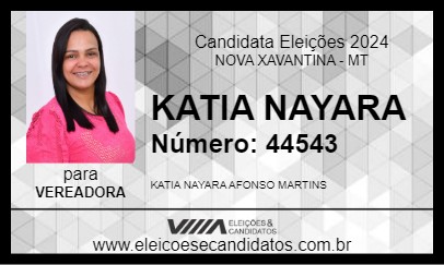 Candidato KATIA NAYARA 2024 - NOVA XAVANTINA - Eleições