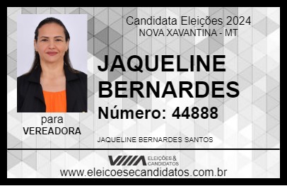 Candidato JAQUELINE BERNARDES 2024 - NOVA XAVANTINA - Eleições