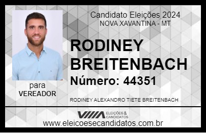 Candidato RODINEY BREITENBACH 2024 - NOVA XAVANTINA - Eleições