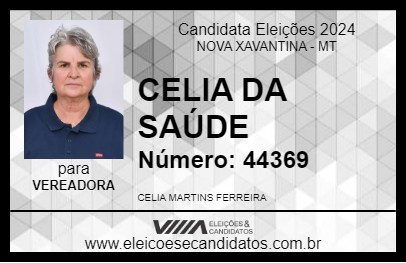 Candidato CELIA DA SAÚDE 2024 - NOVA XAVANTINA - Eleições