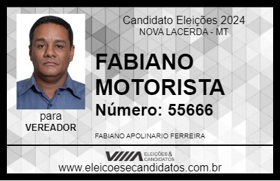 Candidato FABIANO MOTORISTA 2024 - NOVA LACERDA - Eleições