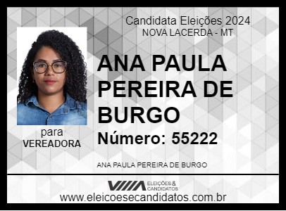 Candidato ANA PAULA PEREIRA DE BURGO 2024 - NOVA LACERDA - Eleições