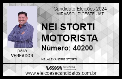 Candidato NEI STORTI MOTORISTA 2024 - MIRASSOL D\OESTE - Eleições