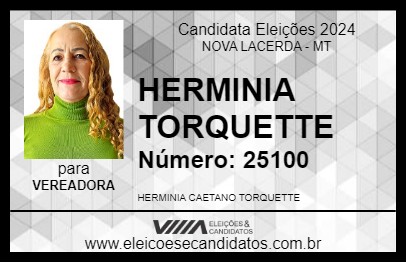 Candidato HERMINIA TORQUETTE 2024 - NOVA LACERDA - Eleições