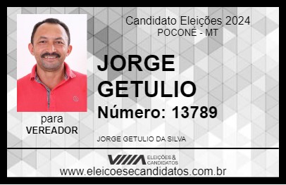 Candidato JORGE GETULIO  2024 - POCONÉ - Eleições