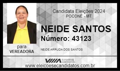 Candidato NEIDE SANTOS 2024 - POCONÉ - Eleições