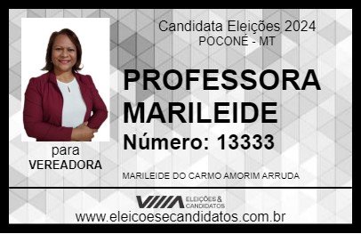 Candidato PROFESSORA MARILEIDE  2024 - POCONÉ - Eleições