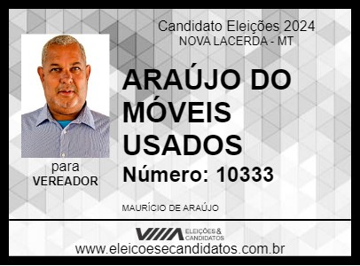 Candidato ARAÚJO DO MÓVEIS USADOS 2024 - NOVA LACERDA - Eleições