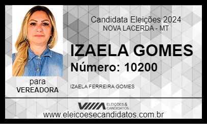 Candidato IZAELA GOMES 2024 - NOVA LACERDA - Eleições