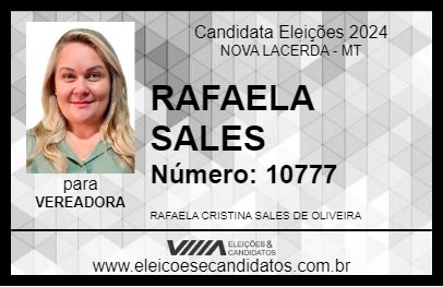 Candidato RAFAELA SALES 2024 - NOVA LACERDA - Eleições