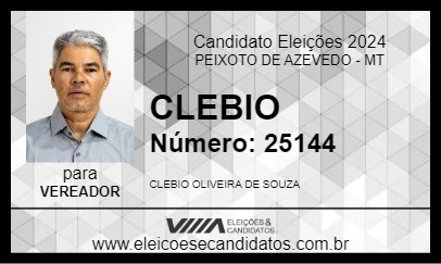 Candidato CLEBIO 2024 - PEIXOTO DE AZEVEDO - Eleições