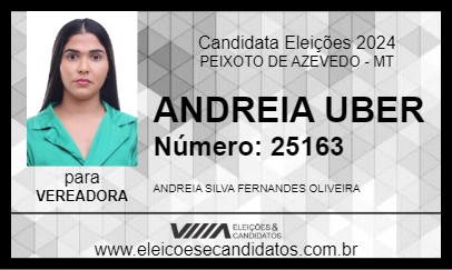 Candidato ANDREIA UBER 2024 - PEIXOTO DE AZEVEDO - Eleições