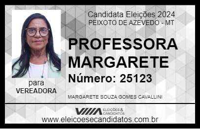 Candidato PROFESSORA MARGARETE 2024 - PEIXOTO DE AZEVEDO - Eleições