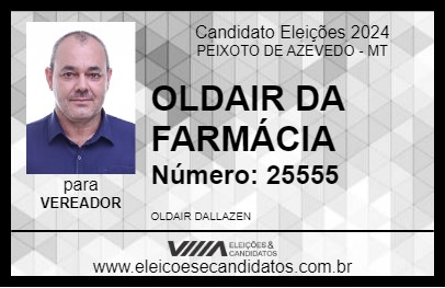 Candidato OLDAIR DA FARMÁCIA 2024 - PEIXOTO DE AZEVEDO - Eleições