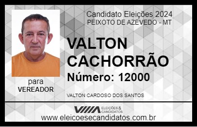 Candidato VALTON CACHORRÃO 2024 - PEIXOTO DE AZEVEDO - Eleições