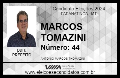 Candidato MARCOS TOMAZINI 2024 - PARANATINGA - Eleições