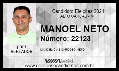 Candidato MANOEL NETO 2024 - ALTO GARÇAS - Eleições