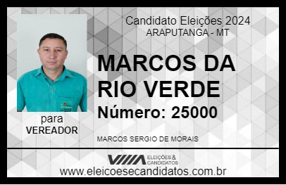 Candidato MARCOS DA RIO VERDE 2024 - ARAPUTANGA - Eleições