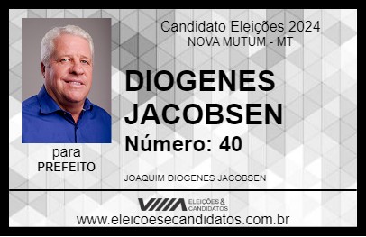 Candidato DIOGENES JACOBSEN 2024 - NOVA MUTUM - Eleições