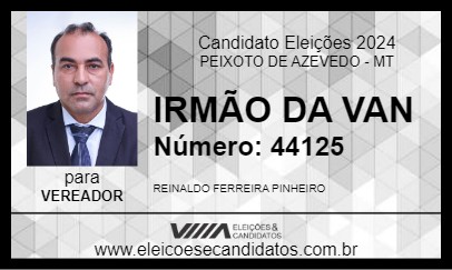 Candidato IRMÃO DA VAN 2024 - PEIXOTO DE AZEVEDO - Eleições