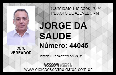 Candidato JORGE DA SAUDE 2024 - PEIXOTO DE AZEVEDO - Eleições