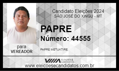 Candidato PAPRE 2024 - SÃO JOSÉ DO XINGU - Eleições