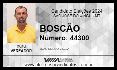 Candidato BOSCÃO 2024 - SÃO JOSÉ DO XINGU - Eleições