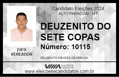 Candidato DEUZENITO DO SETE COPAS 2024 - ALTO PARAGUAI - Eleições