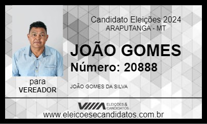 Candidato JOÃO GOMES 2024 - ARAPUTANGA - Eleições