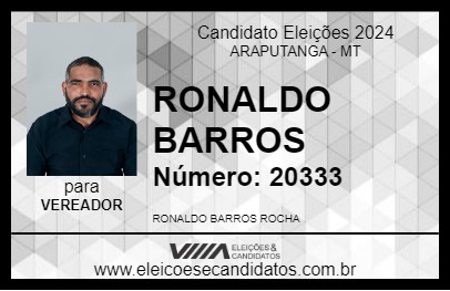 Candidato RONALDO BARROS  2024 - ARAPUTANGA - Eleições