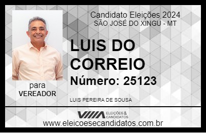 Candidato LUIS DO CORREIO 2024 - SÃO JOSÉ DO XINGU - Eleições