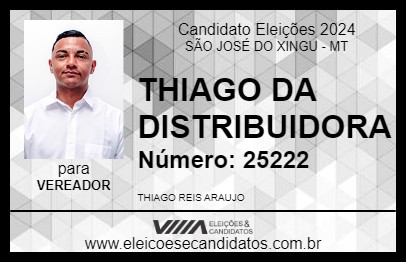 Candidato THIAGO DA DISTRIBUIDORA  2024 - SÃO JOSÉ DO XINGU - Eleições