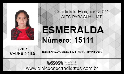 Candidato ESMERALDA 2024 - ALTO PARAGUAI - Eleições