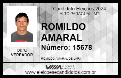 Candidato ROMILDO AMARAL 2024 - ALTO PARAGUAI - Eleições