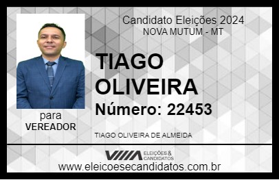 Candidato TIAGO OLIVEIRA 2024 - NOVA MUTUM - Eleições