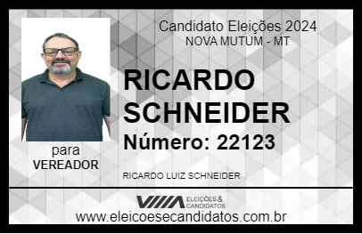 Candidato RICARDO SCHNEIDER 2024 - NOVA MUTUM - Eleições