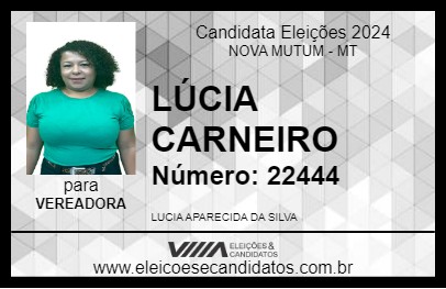 Candidato LÚCIA CARNEIRO 2024 - NOVA MUTUM - Eleições