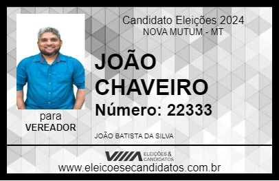 Candidato JOÃO CHAVEIRO 2024 - NOVA MUTUM - Eleições