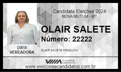 Candidato OLAIR SALETE 2024 - NOVA MUTUM - Eleições