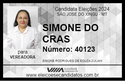 Candidato SIMONE DO SOCIAL 2024 - SÃO JOSÉ DO XINGU - Eleições