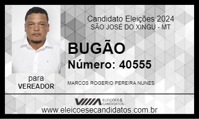 Candidato BUGÃO  2024 - SÃO JOSÉ DO XINGU - Eleições