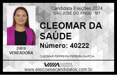 Candidato CLEOMAR DA SAÚDE  2024 - SÃO JOSÉ DO XINGU - Eleições