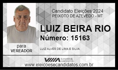 Candidato LUIZ BEIRA RIO 2024 - PEIXOTO DE AZEVEDO - Eleições