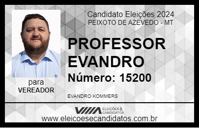 Candidato PROFESSOR EVANDRO 2024 - PEIXOTO DE AZEVEDO - Eleições