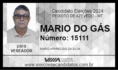 Candidato MARIO DO GÁS 2024 - PEIXOTO DE AZEVEDO - Eleições