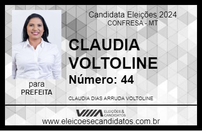 Candidato CLAUDIA VOLTOLINE 2024 - CONFRESA - Eleições